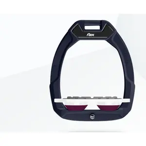 Étriers de sécurité d’équitation Plat Grip Marron/Blanc/Prune Flex-On Safe-On image-0