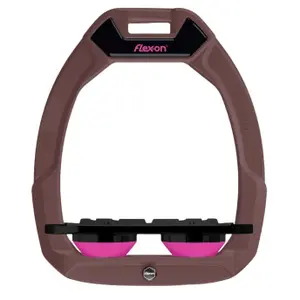 Ασφάλειες ιππασίας Flat Grip Καφέ/Μαύρο/Ροζ Flex-On Safe-On image-0