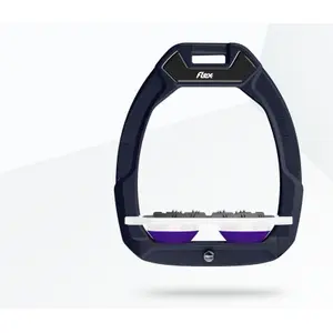 Πλατιά υποδηματάκια ασφαλείας ιππασίας Ultra Grip Καφέ/Λευκό/Μωβ Flex-On Safe-On image-0