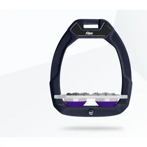 Πλατιά Σαπούνια Ασφάλειας Ιππασίας Ultra Grip Καφέ/Γκρι/Μωβ Flex-On Safe-On image-0