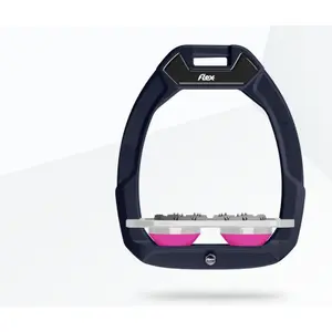 Υποπόδιο ασφαλείας ιππασίας Flat Ultra Grip Καφέ/Γκρι/Ροζ Flex-On Safe-On image-0