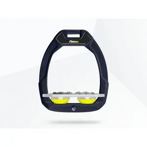 Πλατιά ατσάλινα αναρτήρια ιππασίας Ultra Grip Πράσινο/Γκρι/Κίτρινο Flex-On Safe-On image-0