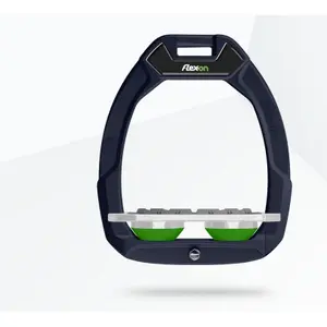 Étriers de sécurité d’équitation Plat Grip Bleu/Gris/Vert Flex-On Safe-On image-0
