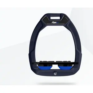 Étriers de sécurité d’équitation Plat Grip Bleu/Noir/Bleu Flex-On Safe-On