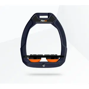 Jezdecké bezpečnostní třmeny Plat Grip Marine/Černá/Oranžová Flex-On Safe-On