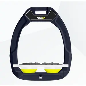 Υποπόδια ασφαλείας ιππασίας Plat Ultra Grip Ναυτικό/Λευκό/Κίτρινο Flex-On Safe-On image-0