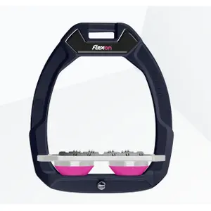 Πλάγιοι ιμάντες ασφαλείας ιππασίας Ultra Grip Ναυτικό/Γκρι/Ροζ Flex-On Safe-On image-0