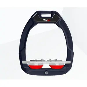 Πλατιά άγκιστρα ασφαλείας ιππασίας Ultra Grip Ναυτικό/Γκρι/Κόκκινο Flex-On Safe-On image-0