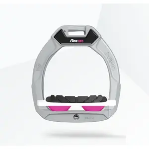 Gyerek lovas biztonsági kengyel Fém/Fehér/Rózsaszín Flex-On Safe-On