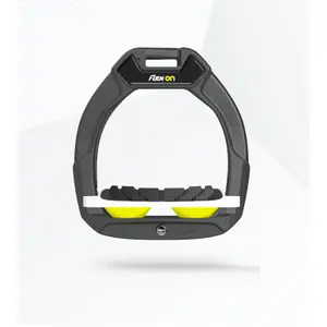 Estribos de segurança de equitação Inclinado Grip Antracite/Branco/Amarelo criança Flex-On Safe-On image-0