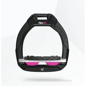 Étriers de sécurité d’équitation Incliné Grip Noir/Gris/Rose enfant Flex-On Safe-On