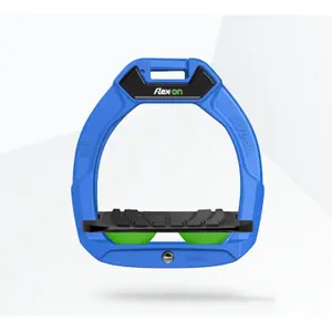 Πεταλούδες ασφαλείας ιππασίας Κεκλιμένες Grip Μπλε/Μαύρο/Πράσινο παιδιού Flex-On Safe-On image-0