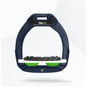 Sicherheitsreitsteigbügel Neigung Grip Marine/Weiß/Grün Kind Flex-On Safe-On image-0