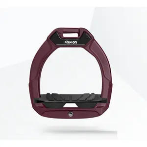 Πετάλια ασφαλείας ιππασίας Κεκλιμένα Grip Bordeaux/Μαύρο/Μαύρο παιδικό Flex-On Safe-On image-0