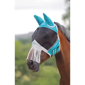 Fliegenmaske für Pferde aus Netz mit Fransen für die Ohren und die Nase FlyGuard Pro image-0