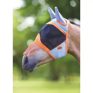 Fliegenmaske für Pferde mit Ohren und Fransen FlyGuard Pro Air Motion image-0