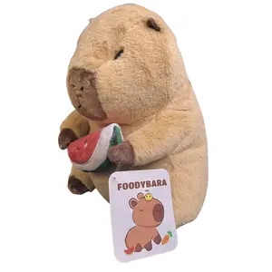 Capybara plush toy with watermelon FOODYBARA image-1
