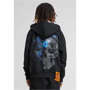 Oversized hooded sweatshirt Forgotten Faces Flowered Skull Heavy image-2
