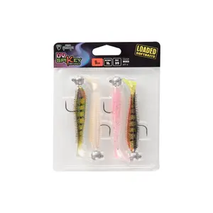 Set of 4 lures Fox Rage Spikey Shad Loaded UV 12 g 3/0 image-0