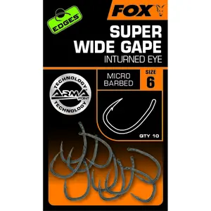 Συσκευασία με 10 αγκίστρια Fox Edges Supe Wide Gape interned eye image-1