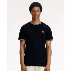 T-Shirt mit doppeltem kontrastierendem Besatz Fred Perry image-1