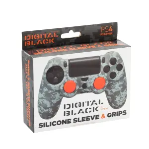 Silicone protective cover + digital black camo grips for controller FR-TEC PS4 image-1