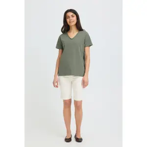 Women's V-neck T-shirt fransa Zashoulder 1 image-3