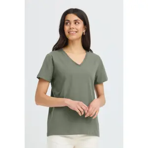 Women's V-neck T-shirt fransa Zashoulder 1 image-1