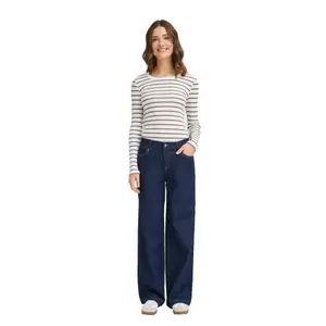 T-shirt de manga comprida feminina fransa Hizamond Stripe 33 image-2