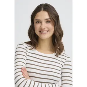 T-shirt de manga comprida feminina fransa Hizamond Stripe 33 image-5