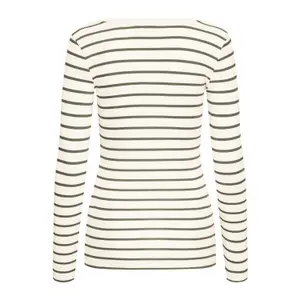 T-shirt de manga comprida feminina fransa Hizamond Stripe 33 image-3