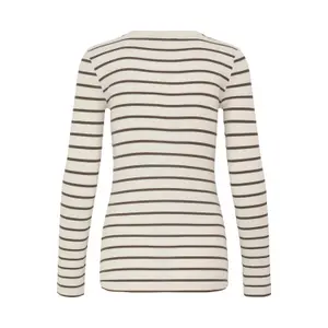 T-shirt de manga comprida feminina fransa Hizamond Stripe 33 image-1