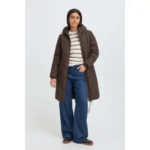 Women's long hooded down jacket fransa Maise 4 image-4