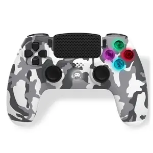 Controlador sem fio camuflado branco para PS4 com entrada para fones de ouvido e botões luminosos Freaks & Geeks