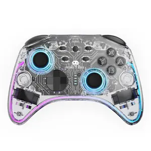Manette de jeu sans fil Switch/PC polychroma SW avec câble transparent LED Freaks & Geeks