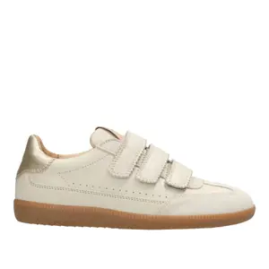 Metallic Effect Leather Trainers Women Fred de la Bretoniere Pearl Valencia