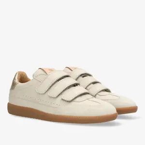 Metallic Effect Leather Trainers Women Fred de la Bretoniere Pearl Valencia image-1