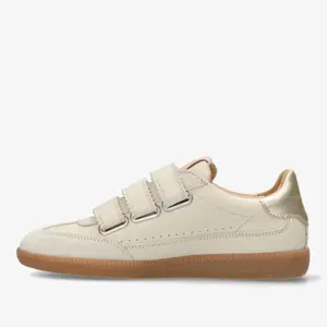 Metallic Effect Leather Trainers Women Fred de la Bretoniere Pearl Valencia image-3