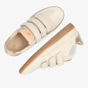 Metallic Effect Leather Trainers Women Fred de la Bretoniere Pearl Valencia image-4