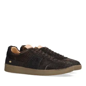 Leather Snake Print Pony Effect Trainers Women Fred de la Bretoniere Zazza Ella image-1