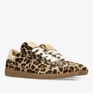 Leather Pony Effect Leopard Sneakers for Women Fred de la Bretoniere Pearl Ami image-1