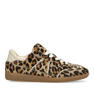 Leather Pony Effect Leopard Sneakers for Women Fred de la Bretoniere Pearl Ami image-2