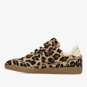 Leather Pony Effect Leopard Sneakers for Women Fred de la Bretoniere Pearl Ami image-3