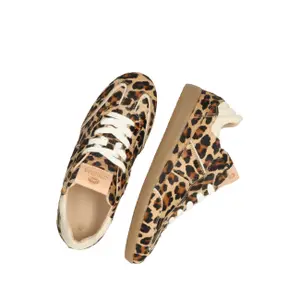 Leather Pony Effect Leopard Sneakers for Women Fred de la Bretoniere Pearl Ami image-4