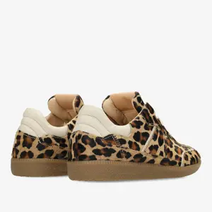 Leather Pony Effect Leopard Sneakers for Women Fred de la Bretoniere Pearl Ami image-6