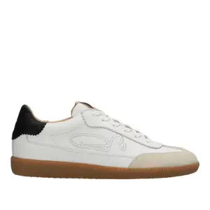 Baskets en cuir à semelle caramel femme Fred de la Bretoniere Pearl Sign