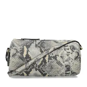 Women's Snake Print Leather Shoulder Bag Fred de la Bretoniere Livia image-0