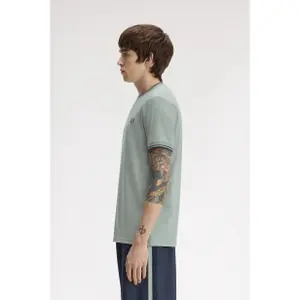 Contrast Trim Double Stripe T-Shirt Fred Perry image-3