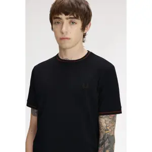 Contrast Trim Double Stripe T-Shirt Fred Perry image-5