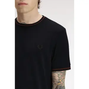 Contrast Trim Double Stripe T-Shirt Fred Perry image-6